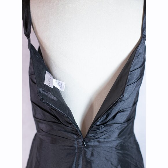 Bill Levkoff Formal Gown Prom Dress Tissue Taffeta Chiffon Long Black Size 12 - Picture 6 of 12